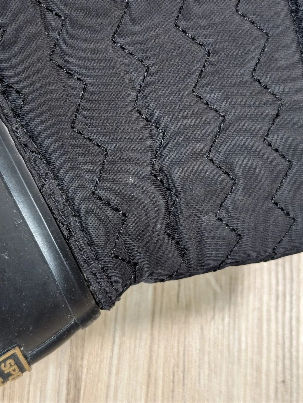 Sperry Duck Rain Boots Womens Size 9.5 Black Quilted Waterproof Ankle STS84367